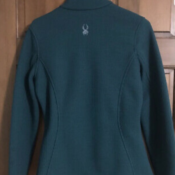 SPYDER Women’s Teal Green Full Zip Core Sweater Fleece Lined Jacket Size M Ski - Picture 9 of 9